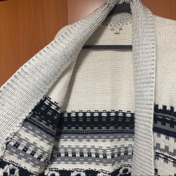 Gap Oversized Fair Isle Knit Drape Open Sweater - Picture 3 of 10